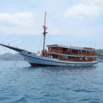 Aimar Cruise, a traditional phinisi built in 2024, in Komodo National Park