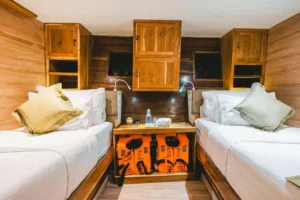 Classic Twin cabin with two single beds on Chakana