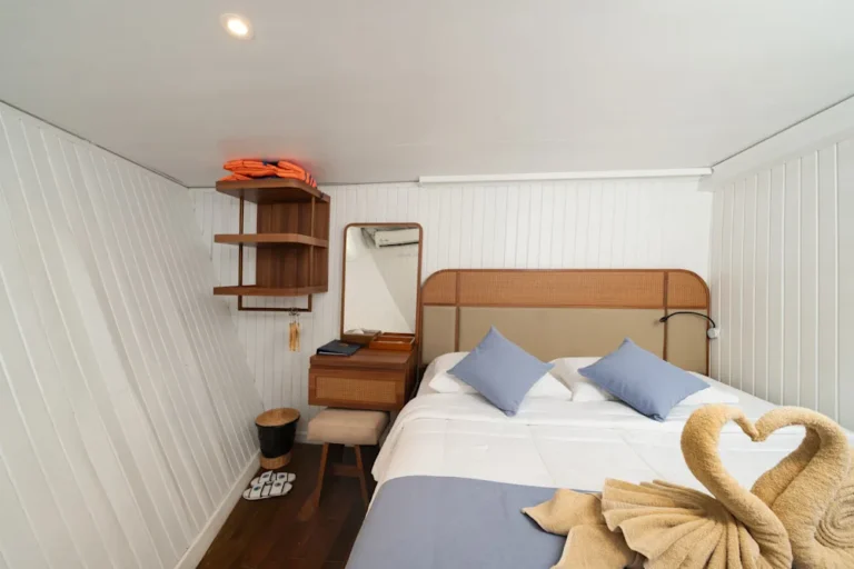 Second view of a renovated lower deck double cabin aboard Cheng Ho