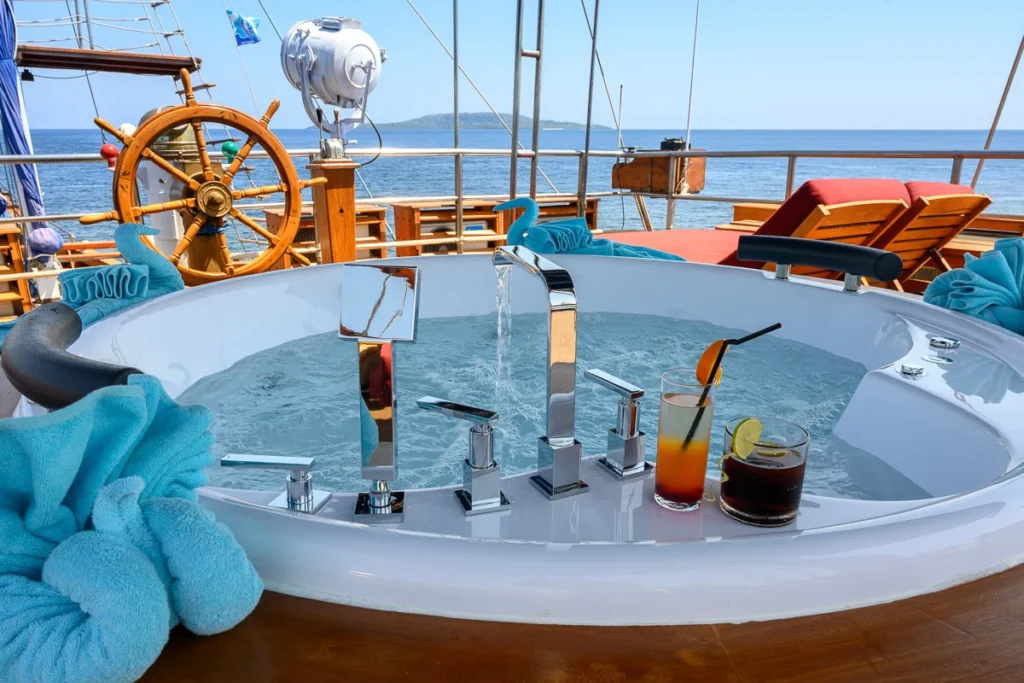 Jacuzzi on the open deck aboard Cheng Ho