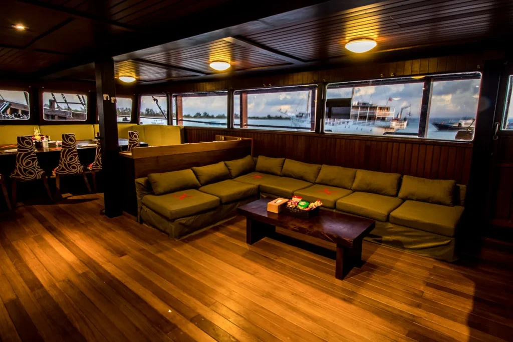 Indoor sofa lounge aboard Cheng Ho