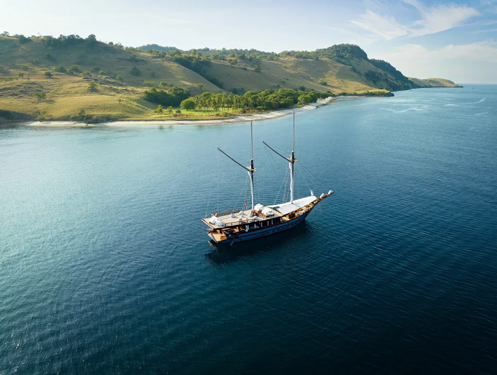 Dewata phinisi at sea in eastern Indonesia