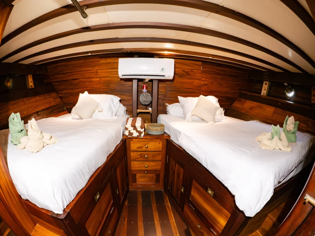 Twin-bed lower-deck cabin aboard EcoPro Duyung Baru