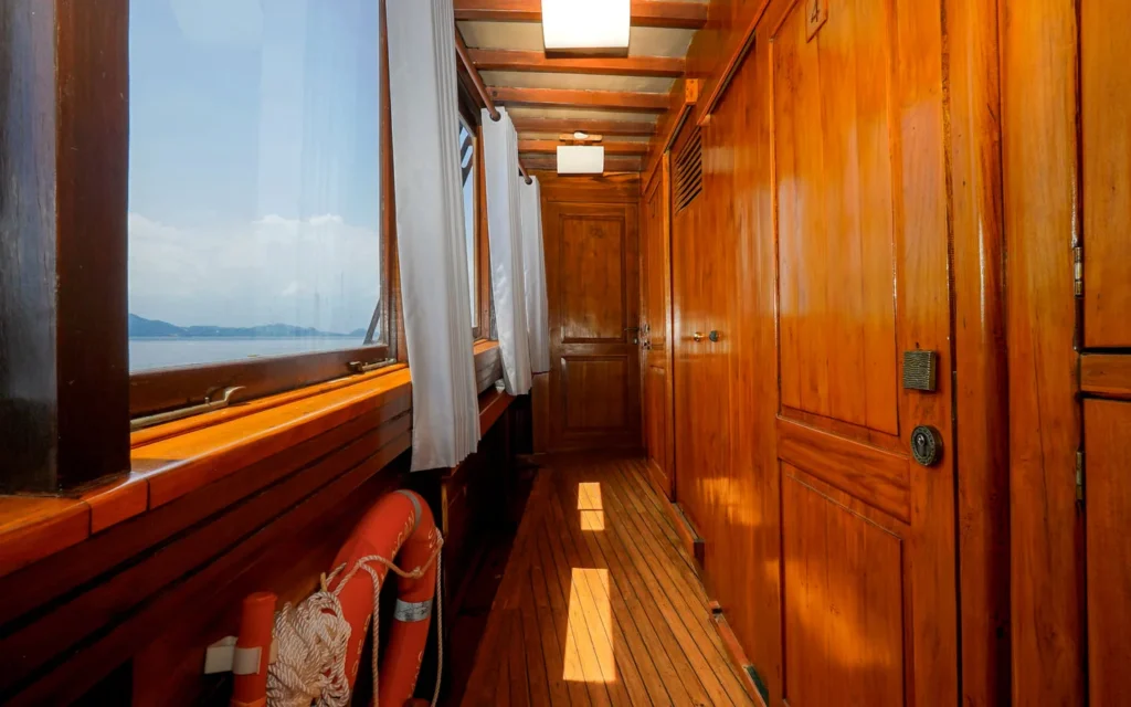 Cabin corridor aboard Ikan Kayu