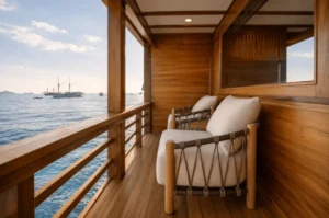 Bedding and cabin detail in Suite 1 Stateroom on KAI Voyage