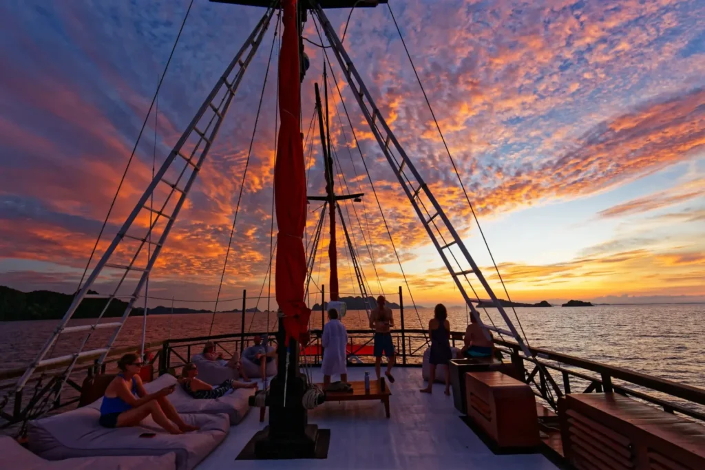 Roof-top sun deck aboard La Galigo