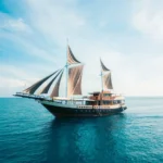 Lamborajo 2 phinisi under full sail in Komodo National Park