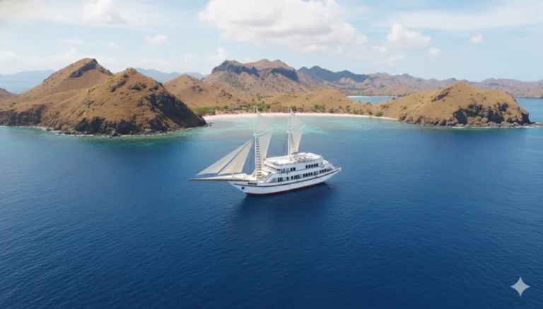 LASHA phinisi under sail in Komodo