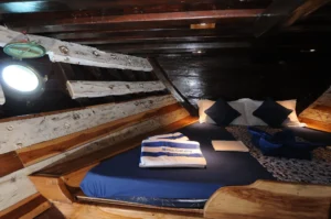 Storage and hanging space in Double Cabin 1 aboard Moana Cruising