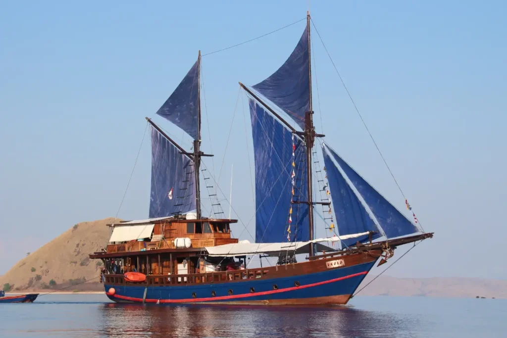 The 30-metre Moana phinisi schooner in Komodo National Park