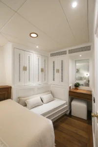 Mutiara Laut front cabin bed and settee