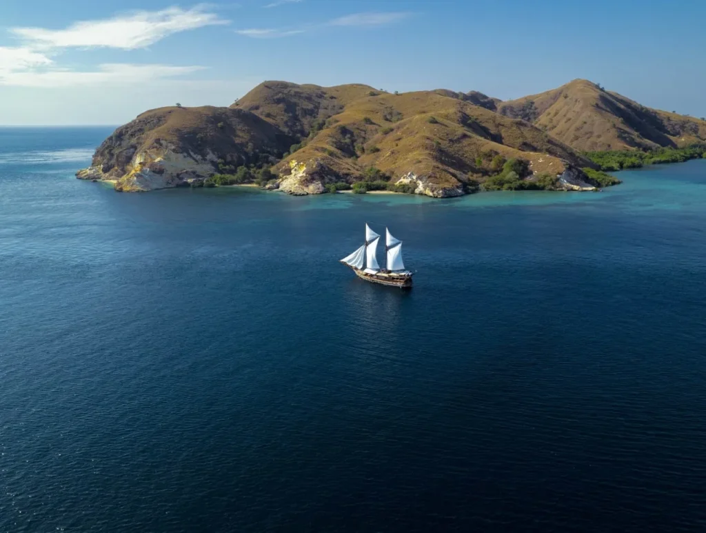 Aerial exterior view of Nataraja yacht