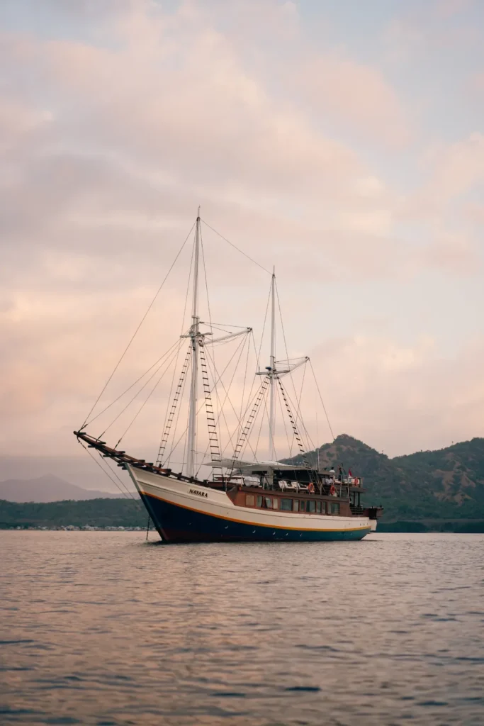 Wooden hull and rigging of the Nayara Cruise phinisi
