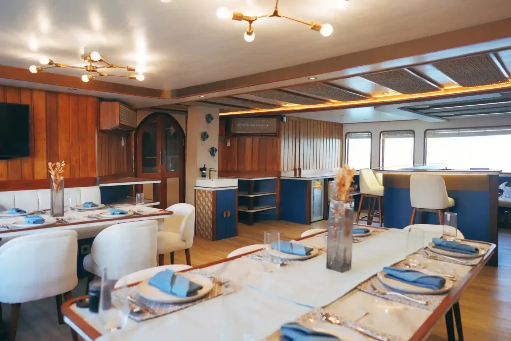 Fourth indoor dining view aboard Nayara Cruise