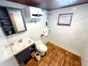 Private bathroom in Mansard I aboard Neptune Cruise