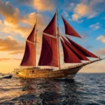 Revfiero phinisi exterior in Komodo waters