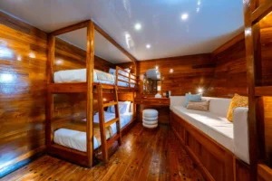 Second view of a lower-deck bunk cabin aboard Seven Angel