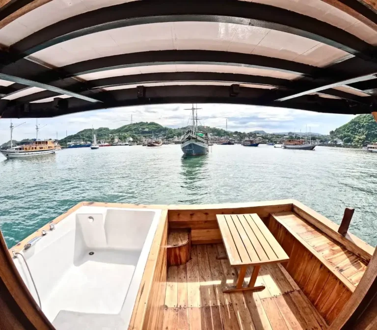 Private balcony for the VIP Room aboard Andalucia II