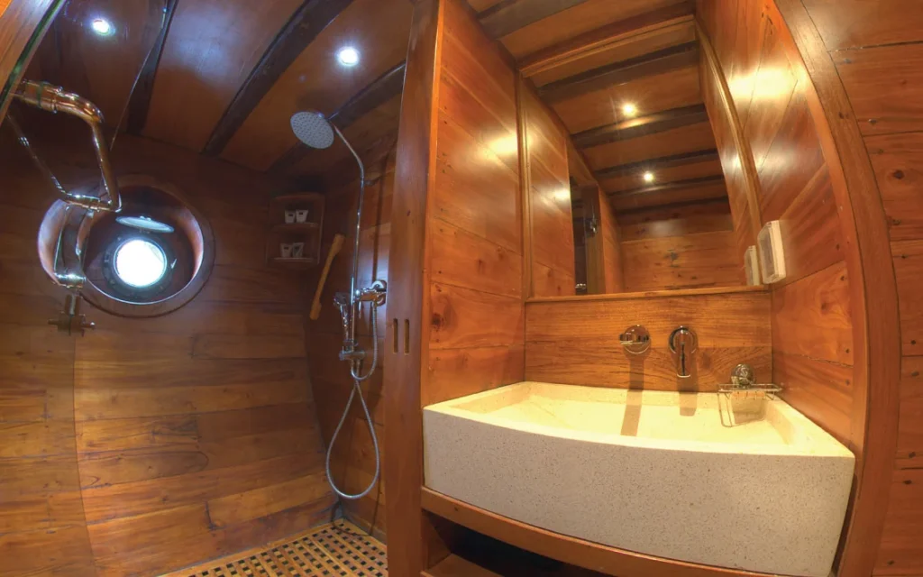 Private ensuite bathroom in a Damai II Standard Cabin