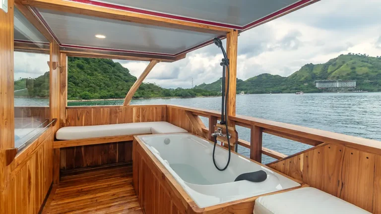 Master cabin and private bathtub aboard Devita R Cruise