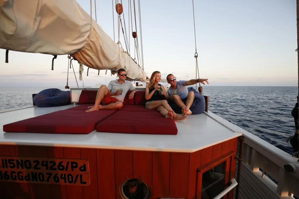 Emperor Raja Laut teak sun deck and outdoor relaxation area