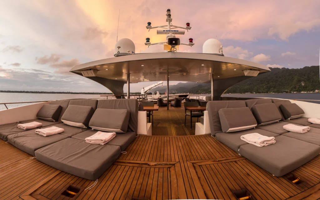 Spacious sun deck aboard Gaia Love