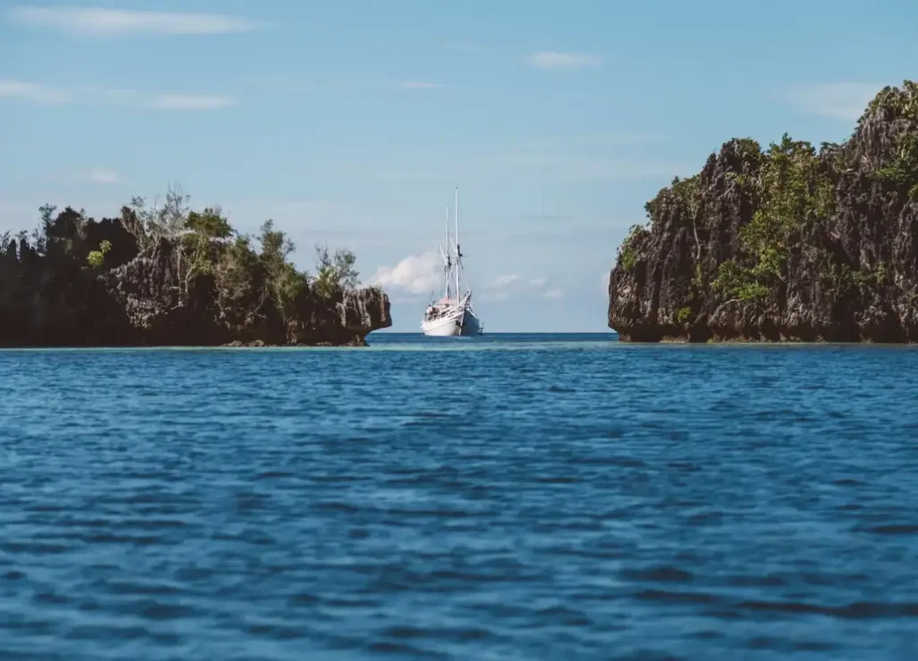 Katharina expedition pinisi among the karst islands of Raja Ampat