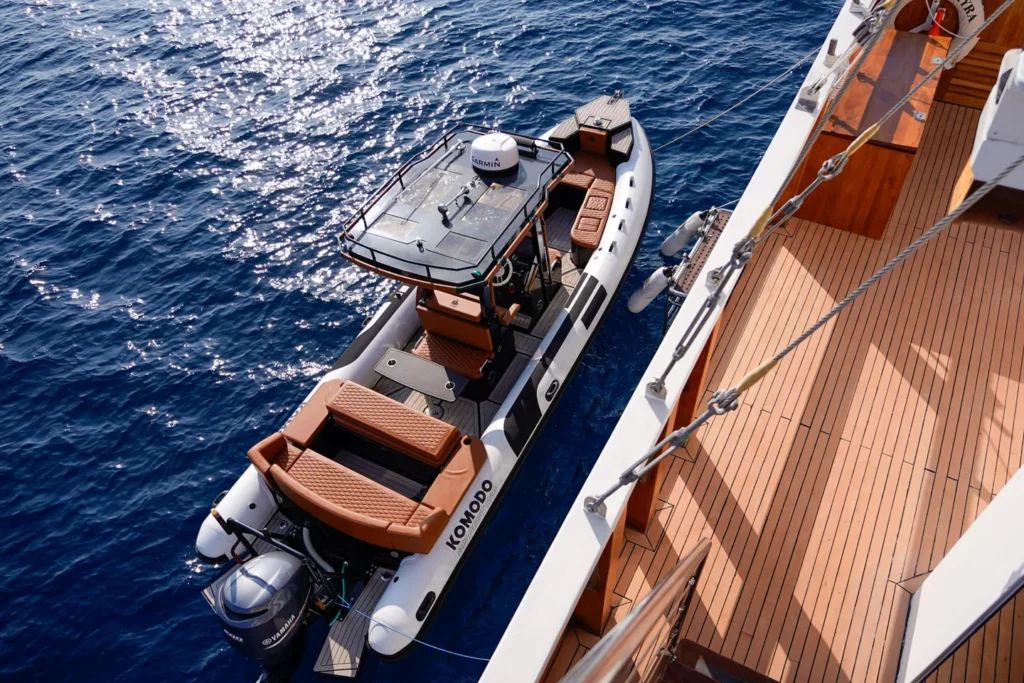 Kayra Phinisi tender boat for guest and activity transfers