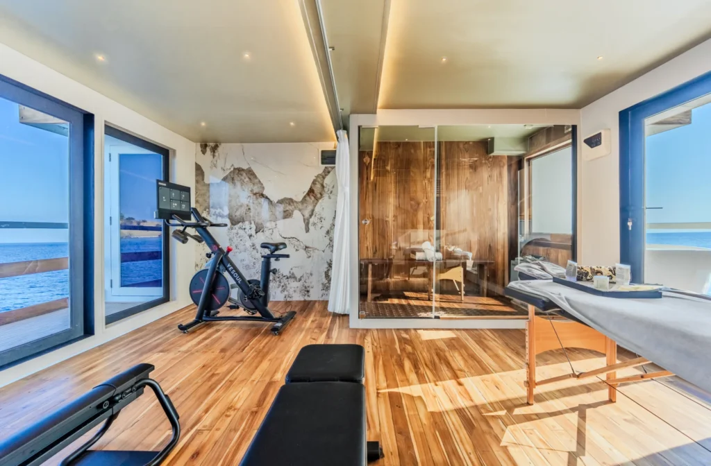 Kayra Phinisi wellness area with spa and fitness facilities