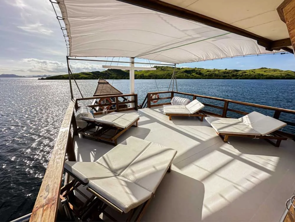 Komodo Sea Dragon sun deck with open ocean views