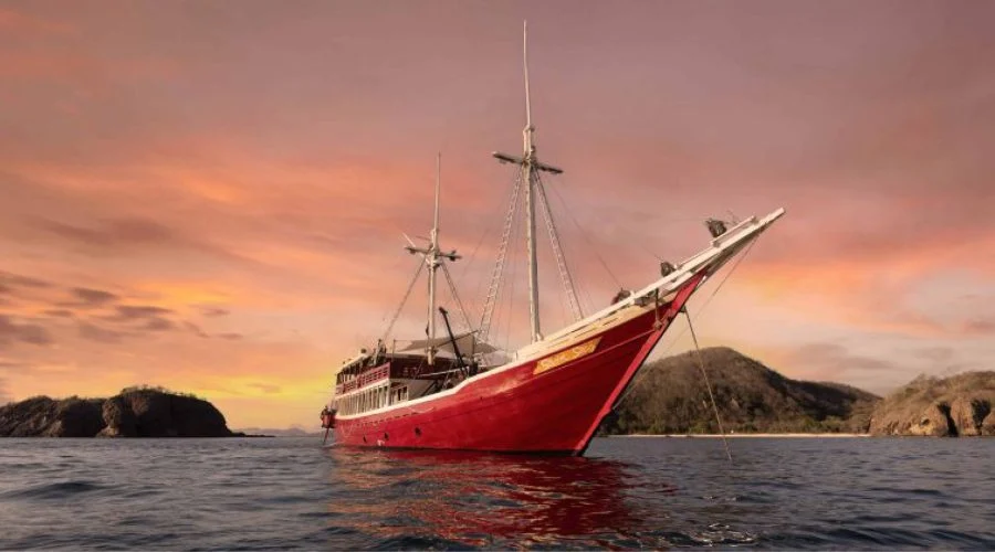 Seven Seas Buginese schooner at sea