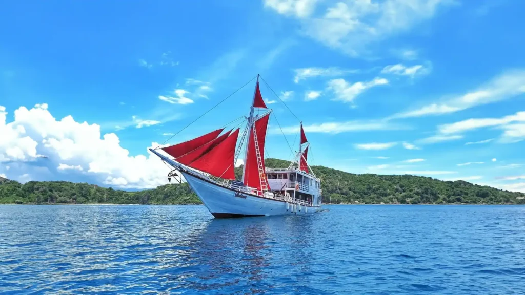 Thalassa 1 traditional phinisi prepared for a Komodo charter