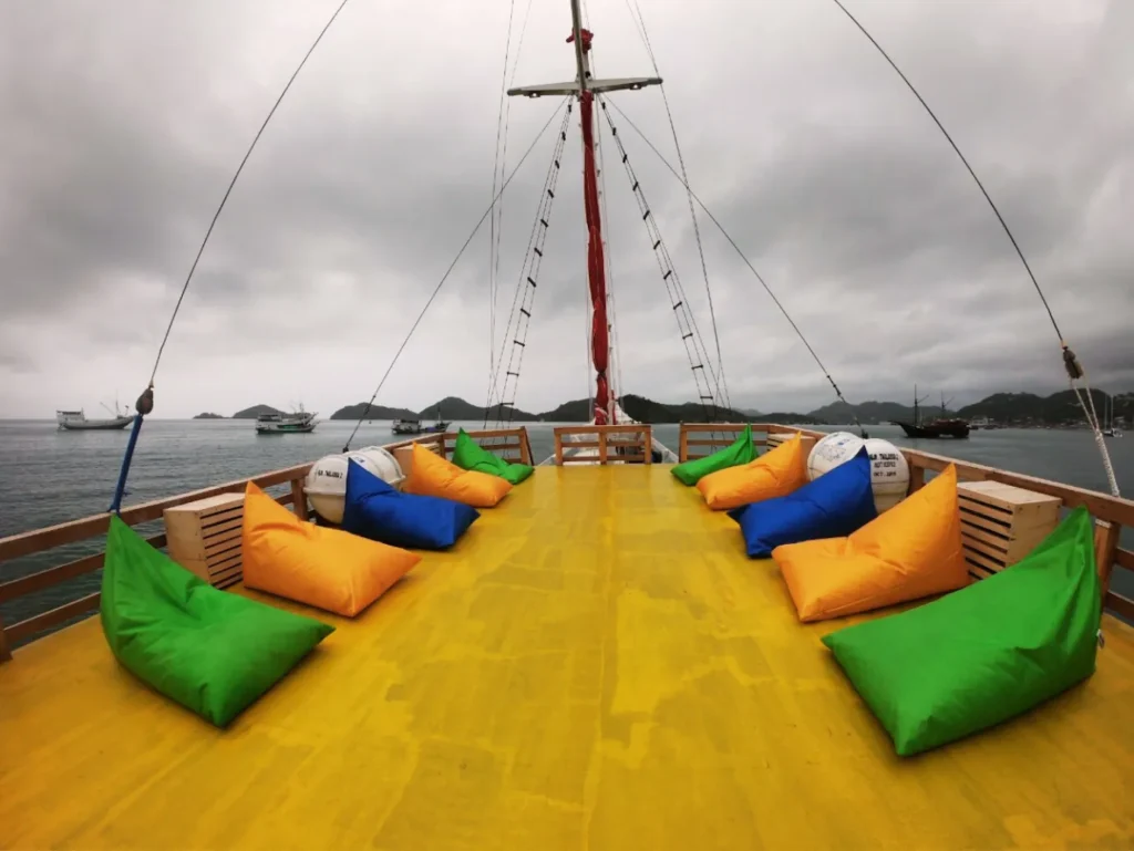 Second sun deck seating area aboard Thalassa 2